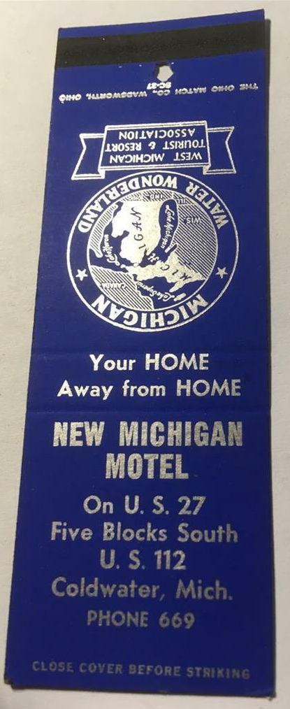 New Michigan Motel (Barnes Motel) - Matchbook (newer photo)